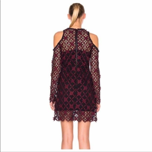 NWT Self Portrait Floral Grid Cold Shoulder Lace Dress sz S - Picture 5 of 13